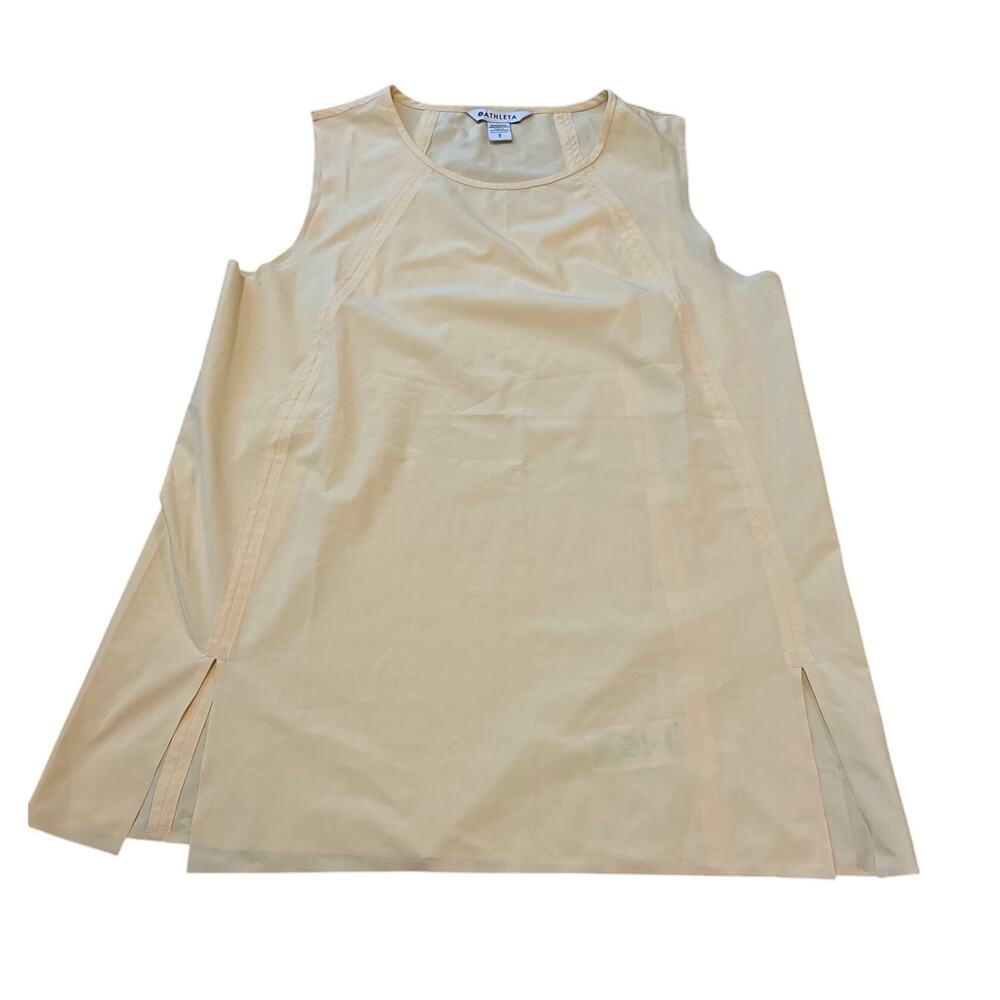 Women’s Athleta Butter Yellow Tank Slit Feature Polyester Top